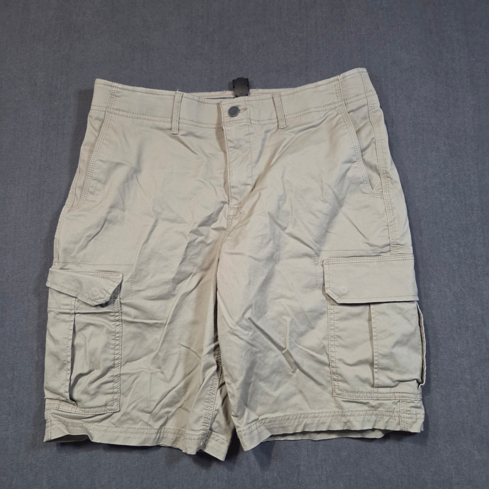 George Cargo Shorts Mens 34 Beige Khaki Stretch Multi Pocket GE10101